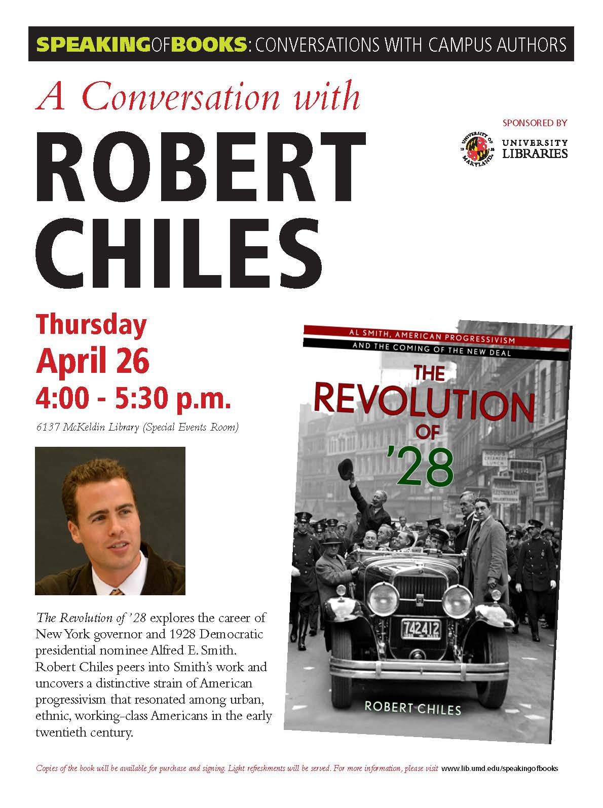 Poster for a Conversation with Professor Robert Chiles