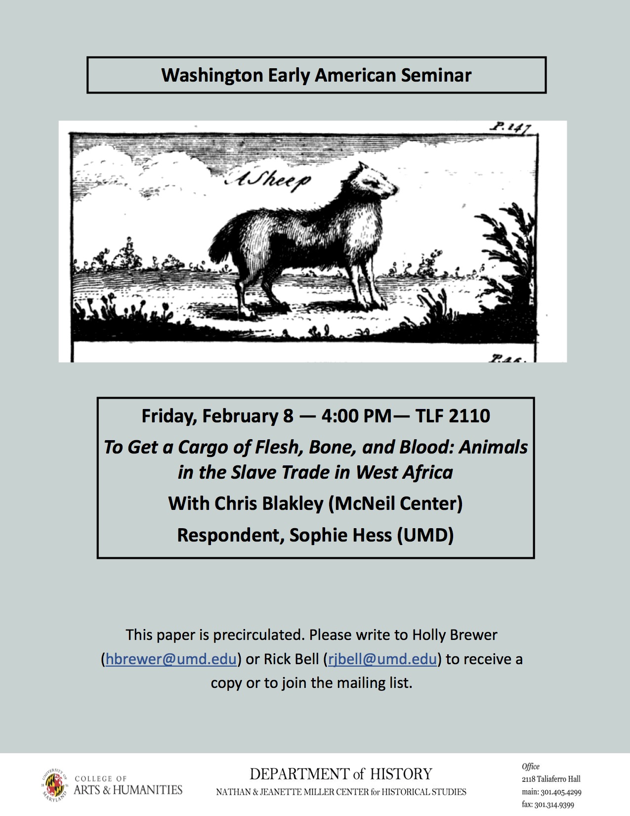 Image for event - To Get A Cargo of Flesh, Bone, and Blood: Animals in the Slave Trade in West Africa