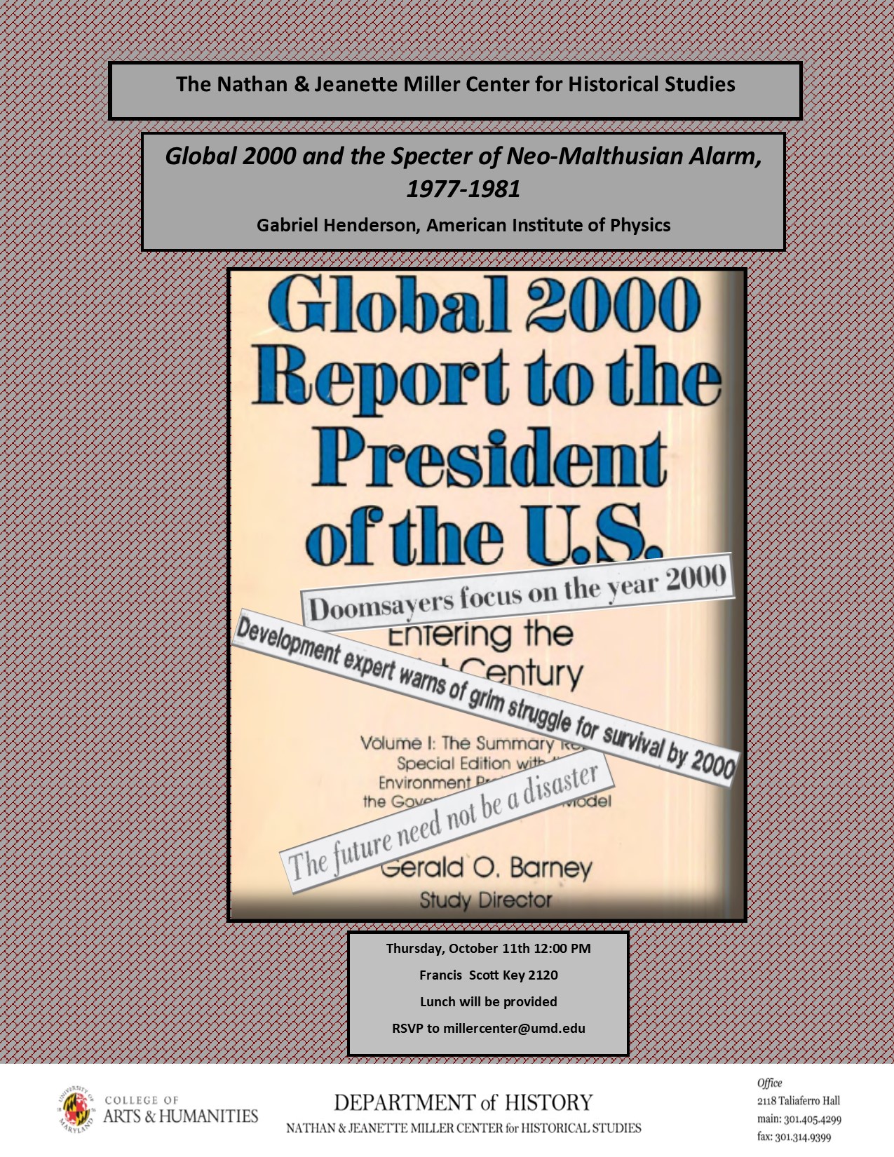 Poster for Global 2000 and the Specter of Neo-Malthusian Alarm, 1977-1981