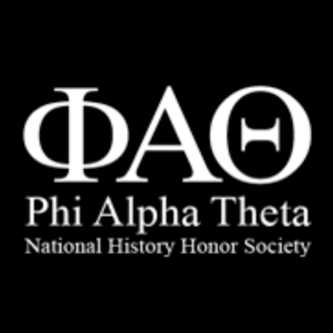 Black and white Phi Alpha Theta logo.